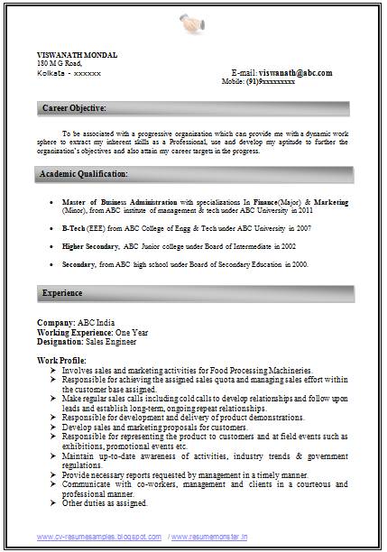 Best resume format for mba marketing